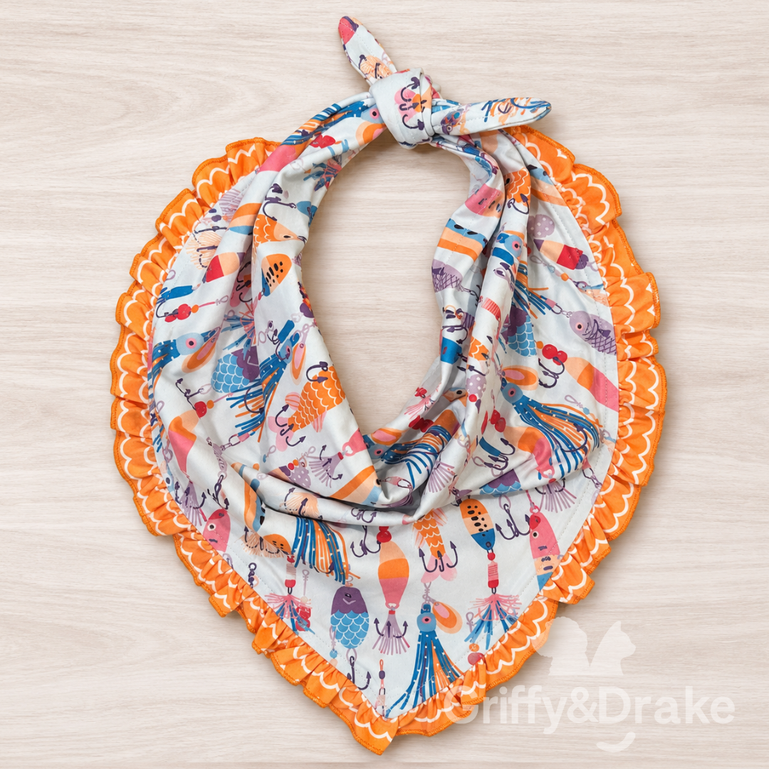 Gone Fishing Ruffled Bandana