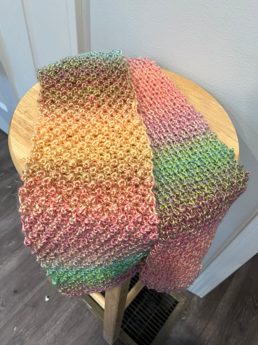 Scarf - Hand Knit, Multi-Colored