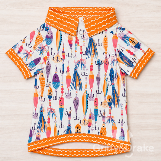 Gone Fishing Collared Shirt for Dogs